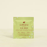 Seahorse A.M. Gold chocolate bar packaging on a light beige background