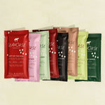 Seahorse Chocolate bars in various packaging colors on a beige background