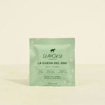 Seahorse Chocolate Colombia bar half ounce on a light beige background