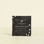 Seahorse Chocolates Zorral 100% Cocoa chocolate package on a beige background